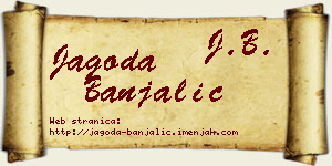 Jagoda Banjalić vizit kartica